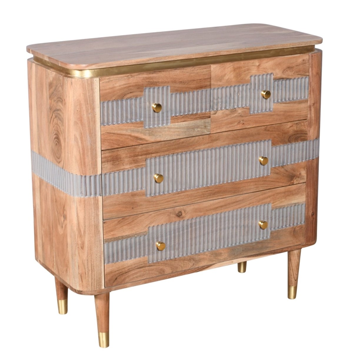 Berkley Acacia Wood 4 Drawers Chest - Joe’s Haven
