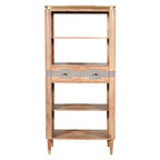 Berkley Acacia Wood 2 Drawers Open Bookcase - Joe’s Haven