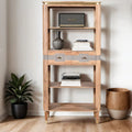 Berkley Acacia Wood 2 Drawers Open Bookcase - Joe’s Haven