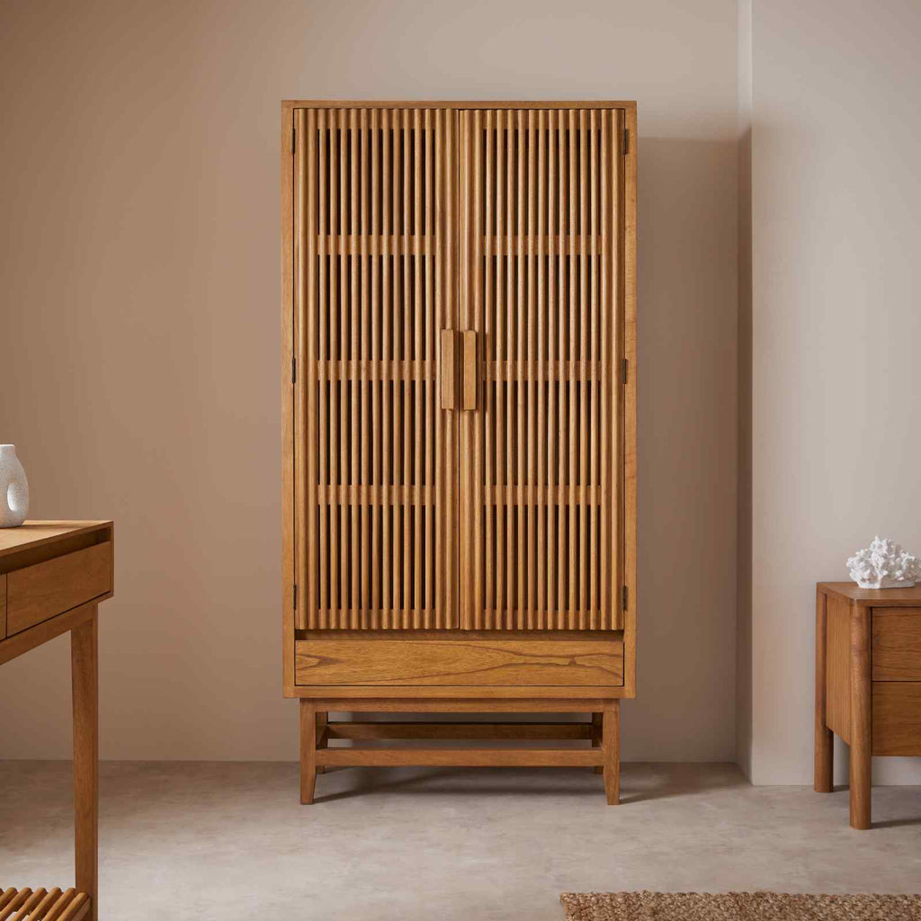 Melia Light Oak Wardrobe with Drawers - Joe’s Haven