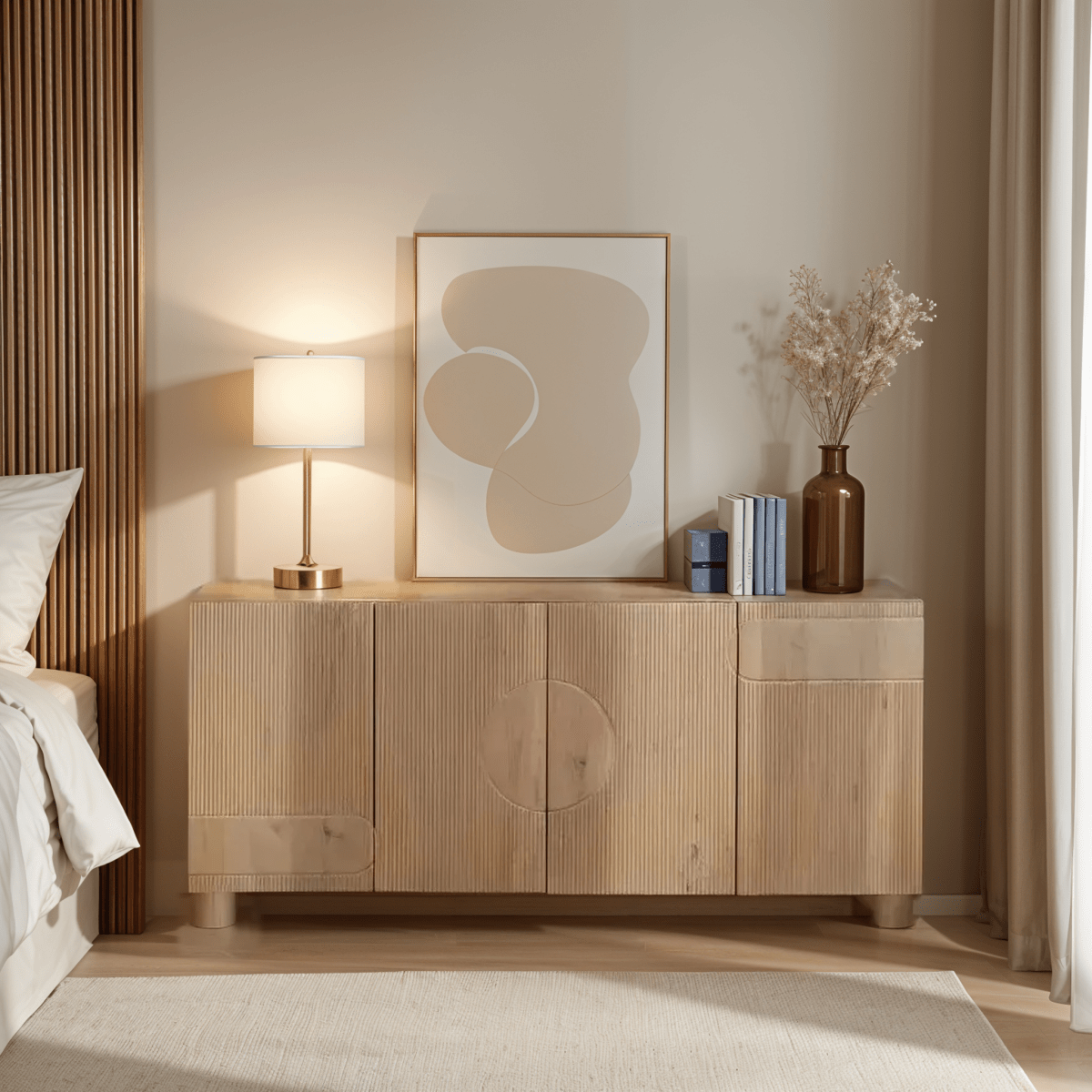 Ajmer Solid Wooden Extra Large Sideboard - Joe’s Haven