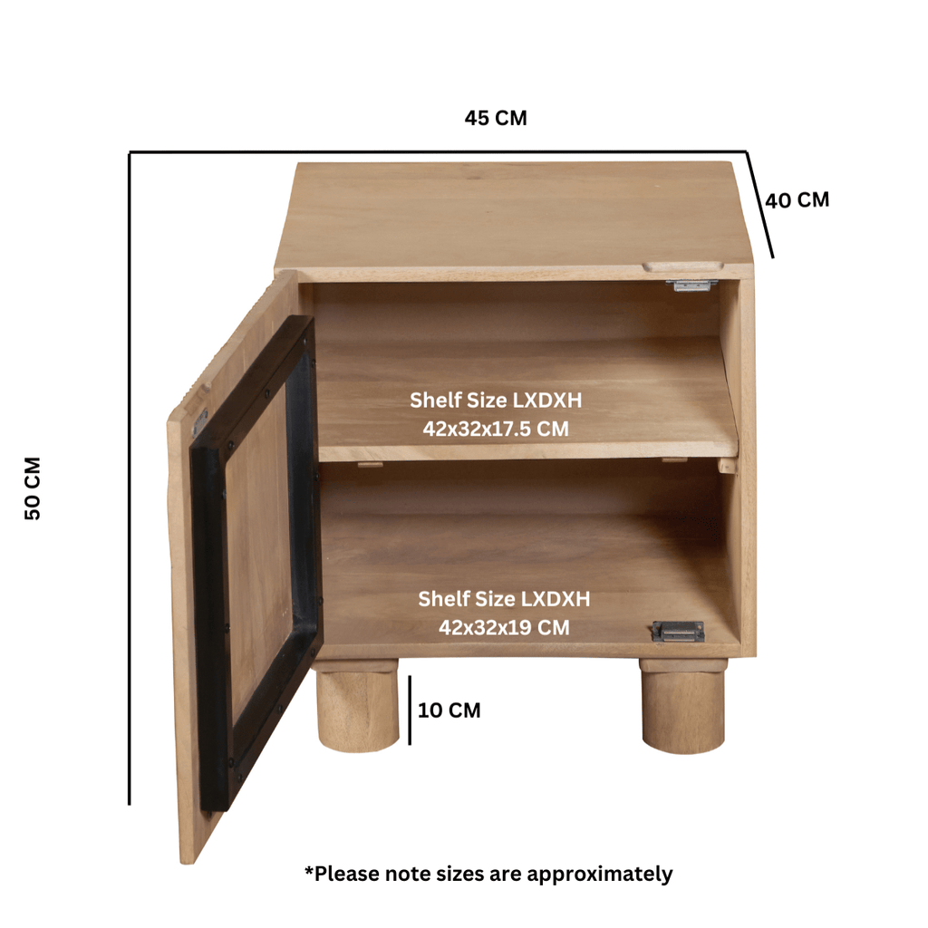 Ajmer Solid Wood Bedside Table - Joe’s Haven