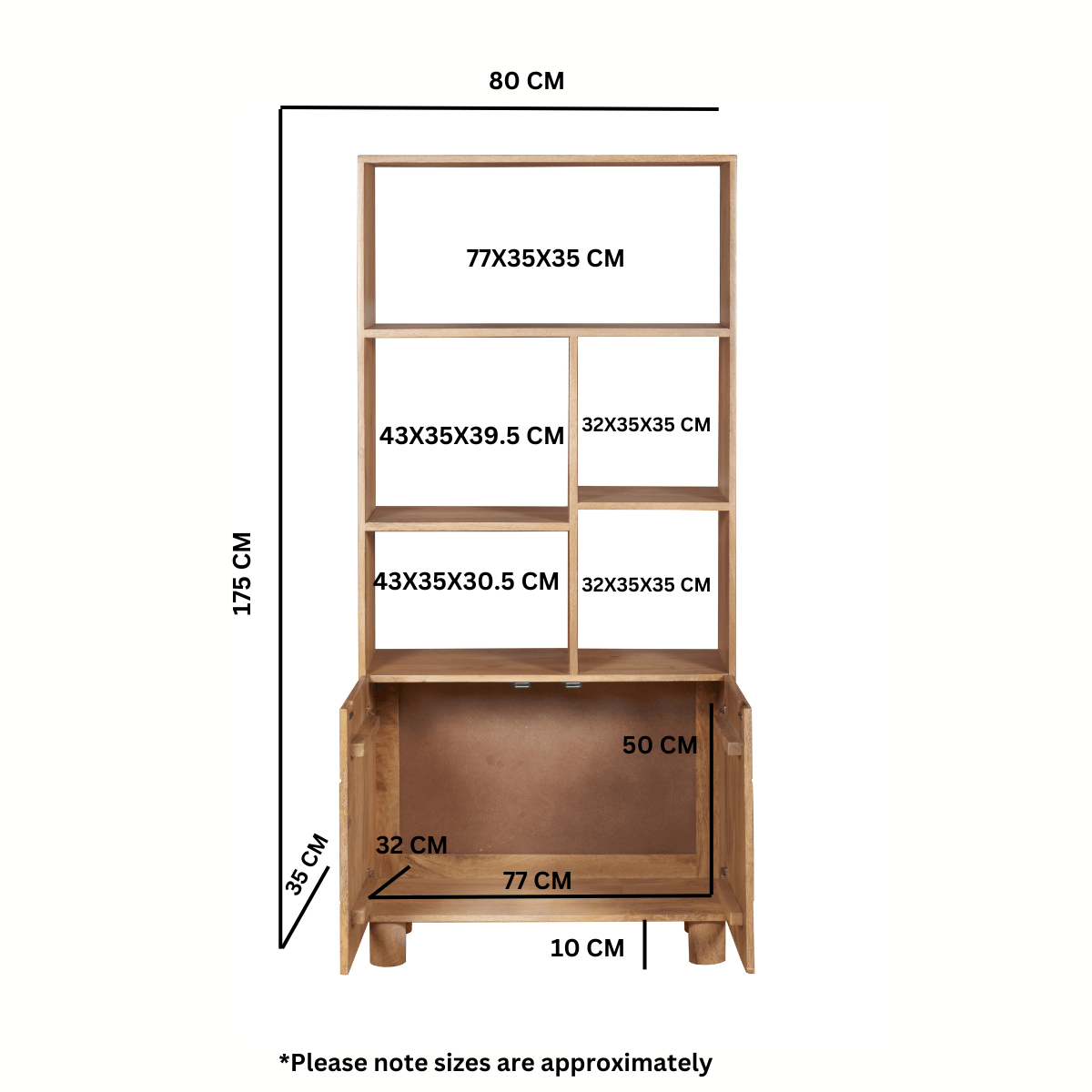 Ajmer Solid Wood Bookcase - Joe’s Haven