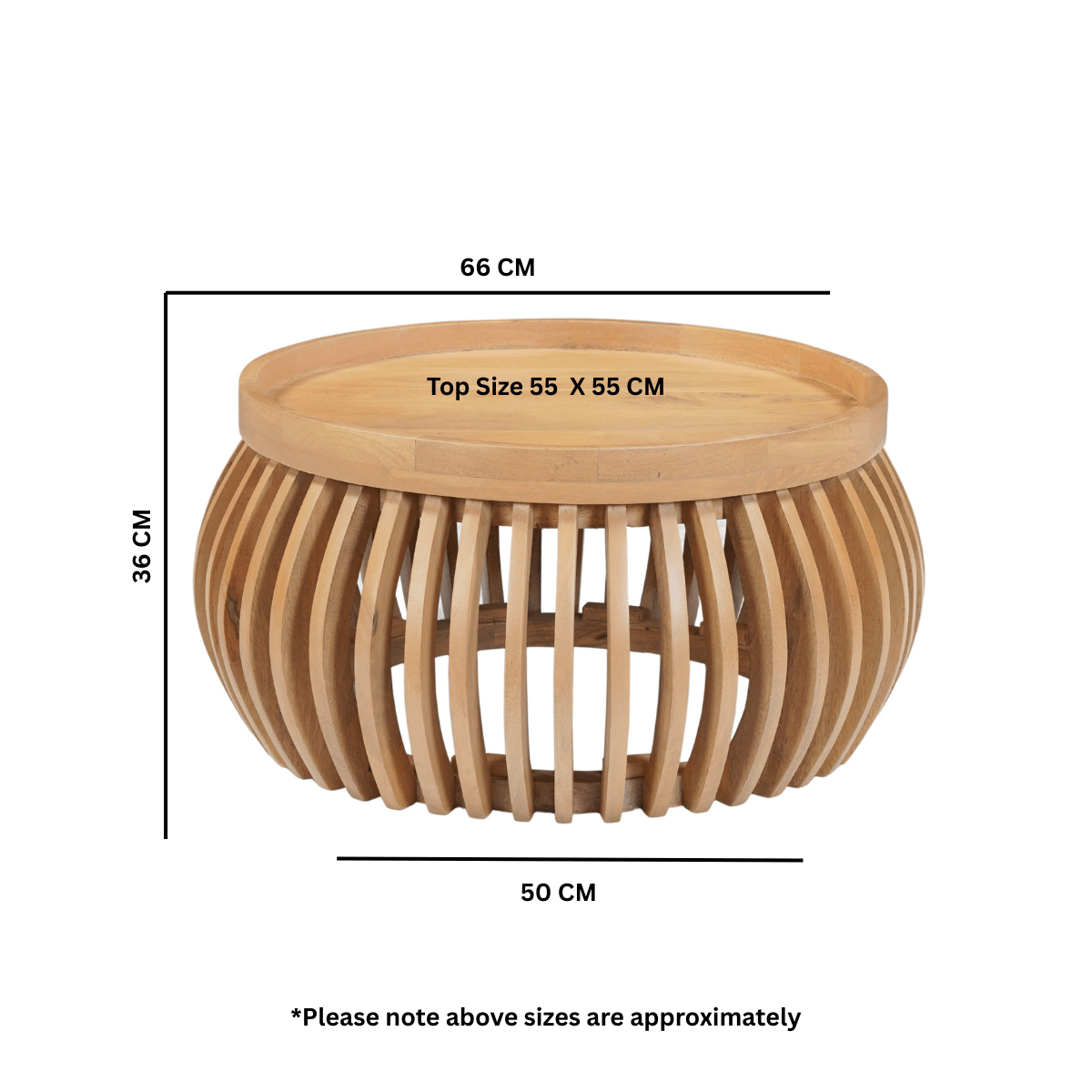 Jodhpur Solid Wood Small Round Low Coffee Table - Joe’s Haven