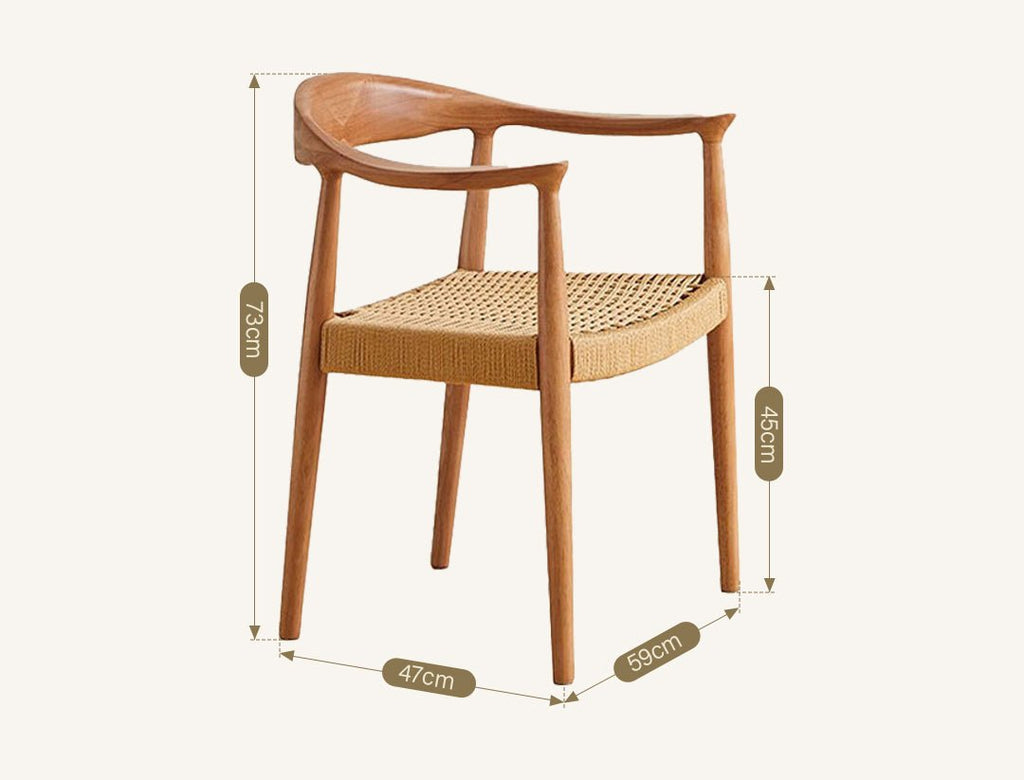 Abiram Rattan Dining Chair, Solid Wood - Joe’s Haven