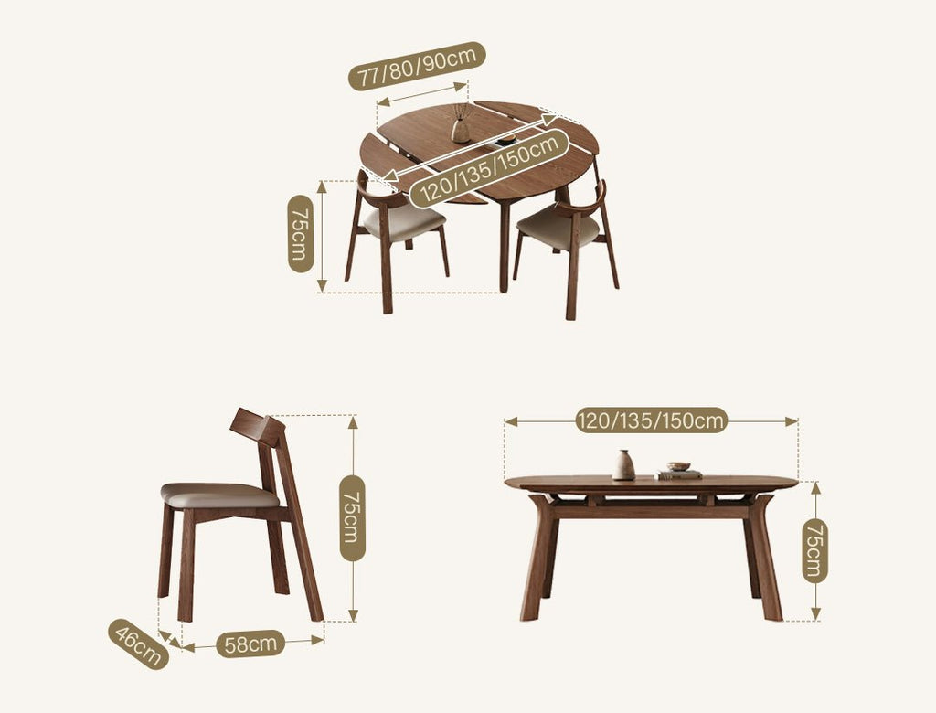Aitken Round Folding Dining Table, Solid Wood - Joe’s Haven