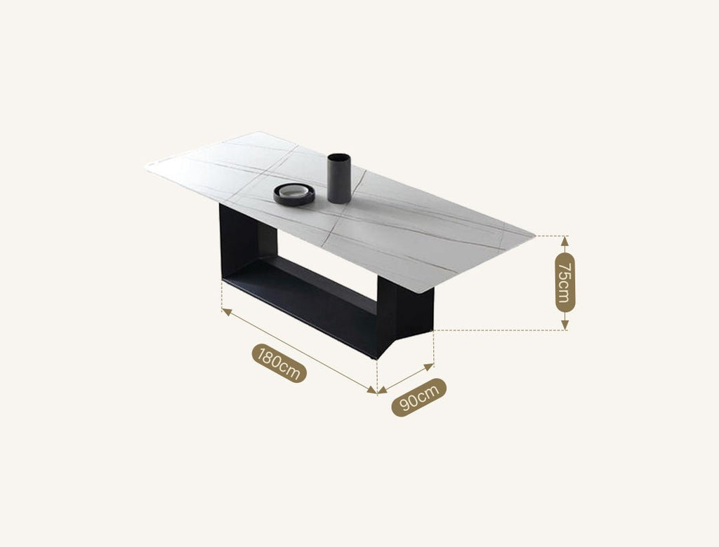 Alme Dining Table, Black Base - Joe’s Haven
