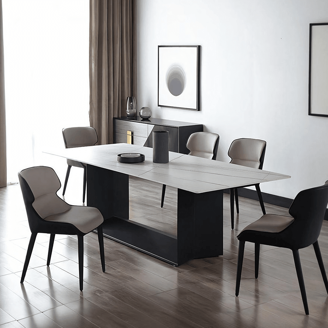 Alme Dining Table, Black Base - Joe’s Haven