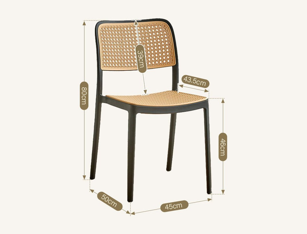 Ann Rattan Style Dining Chair, Plastic - Joe’s Haven