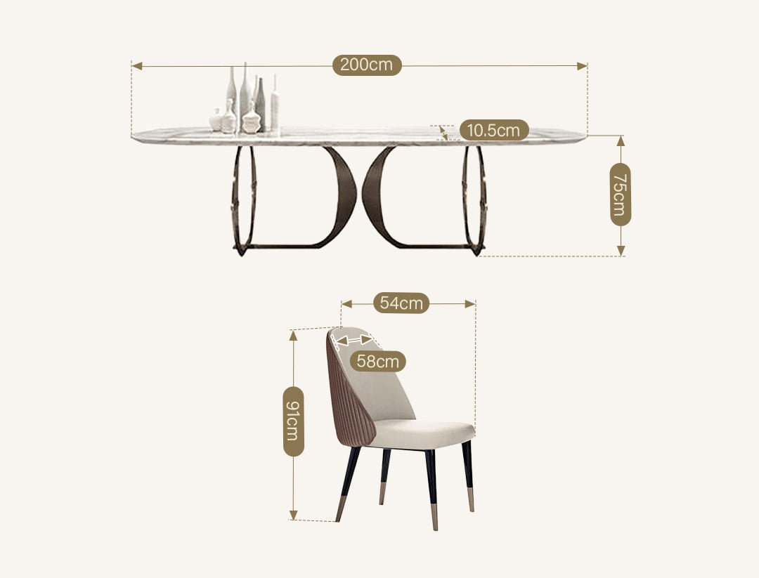 Arpen Dining Table, Marble, Dining Table Set - Joe’s Haven