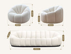 Arsav Pumpkin Armchair, White Boucle