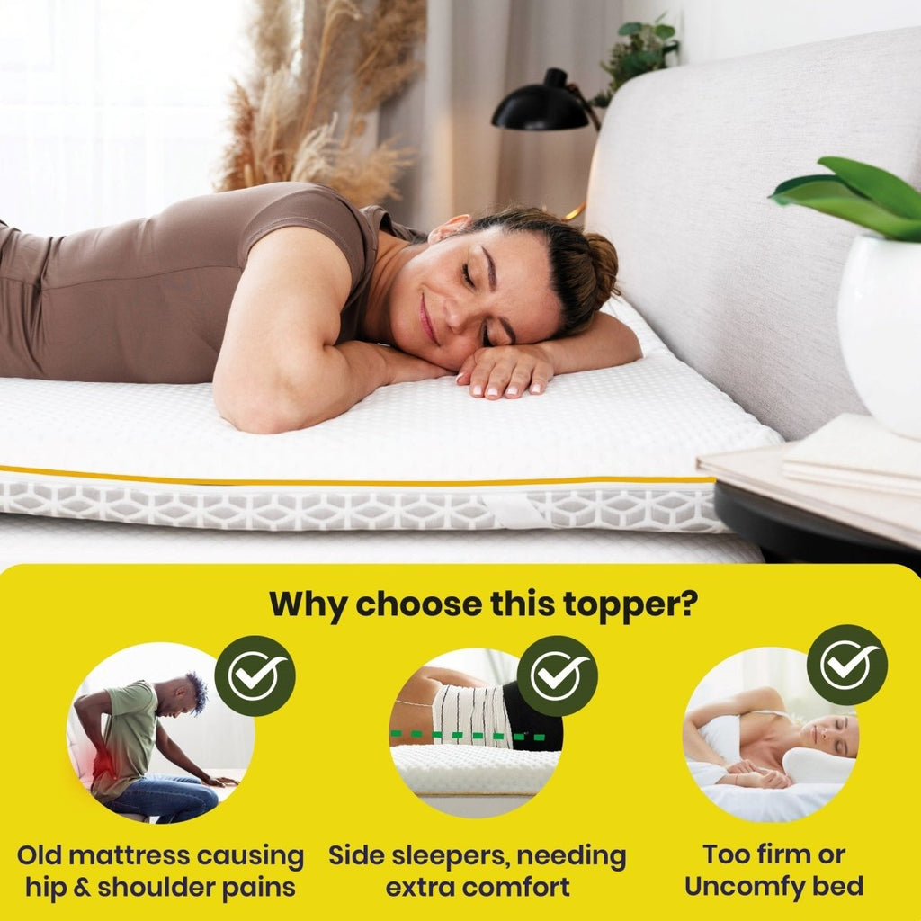 Brightr® Aurora Deluxe 2 in 1 Best Memory Foam mattress topper - Medium Firm - Joe’s Haven