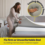 Brightr® Aurora Deluxe 2 in 1 Best Memory Foam mattress topper - Medium Firm - Joe’s Haven