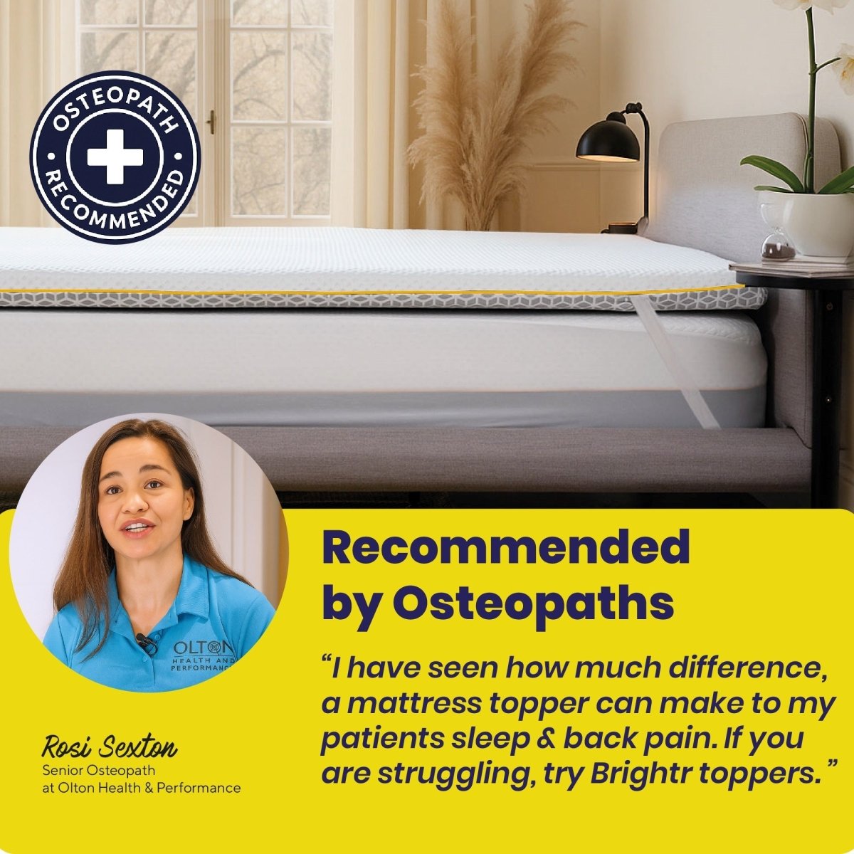 Brightr® Aurora Deluxe 2 in 1 Best Memory Foam mattress topper - Medium Firm - Joe’s Haven
