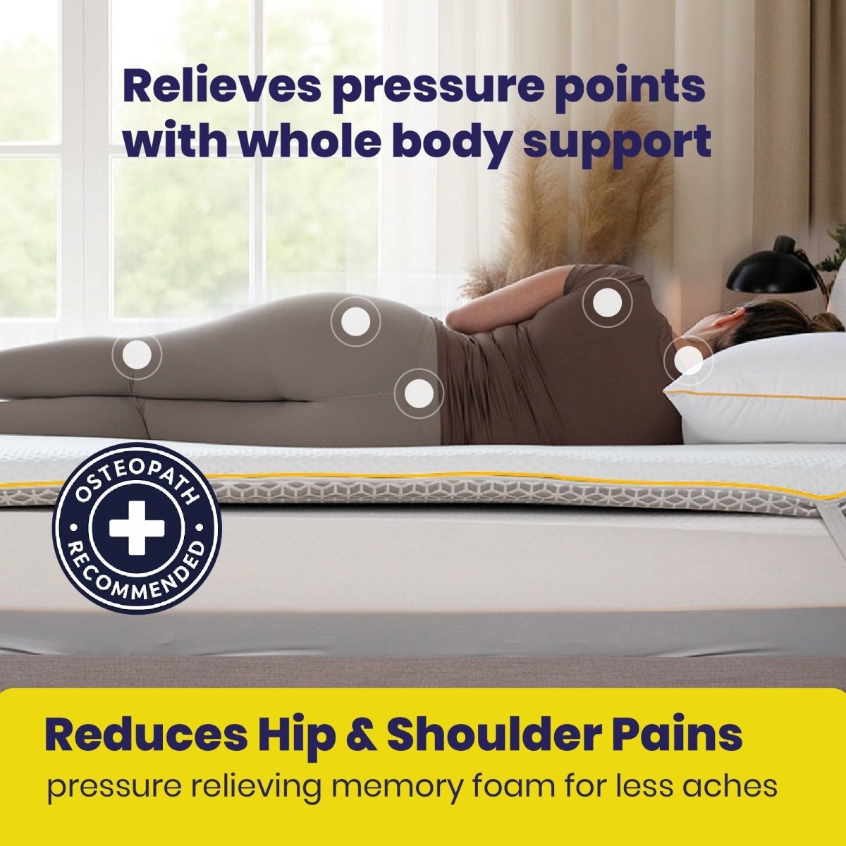 Brightr® Aurora Deluxe 2 in 1 Best Memory Foam mattress topper - Medium Firm - Joe’s Haven