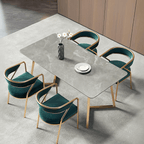 Attleboro Dining Table, Sintered Stone & Gold - Joe’s Haven