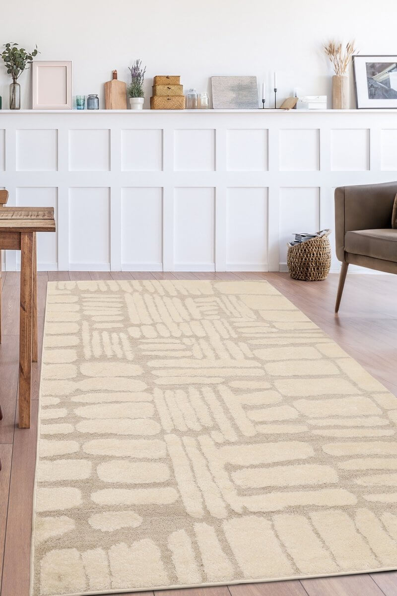 Ava Pave Wave Illusion Rug – Cream Abstract - Joe’s Haven