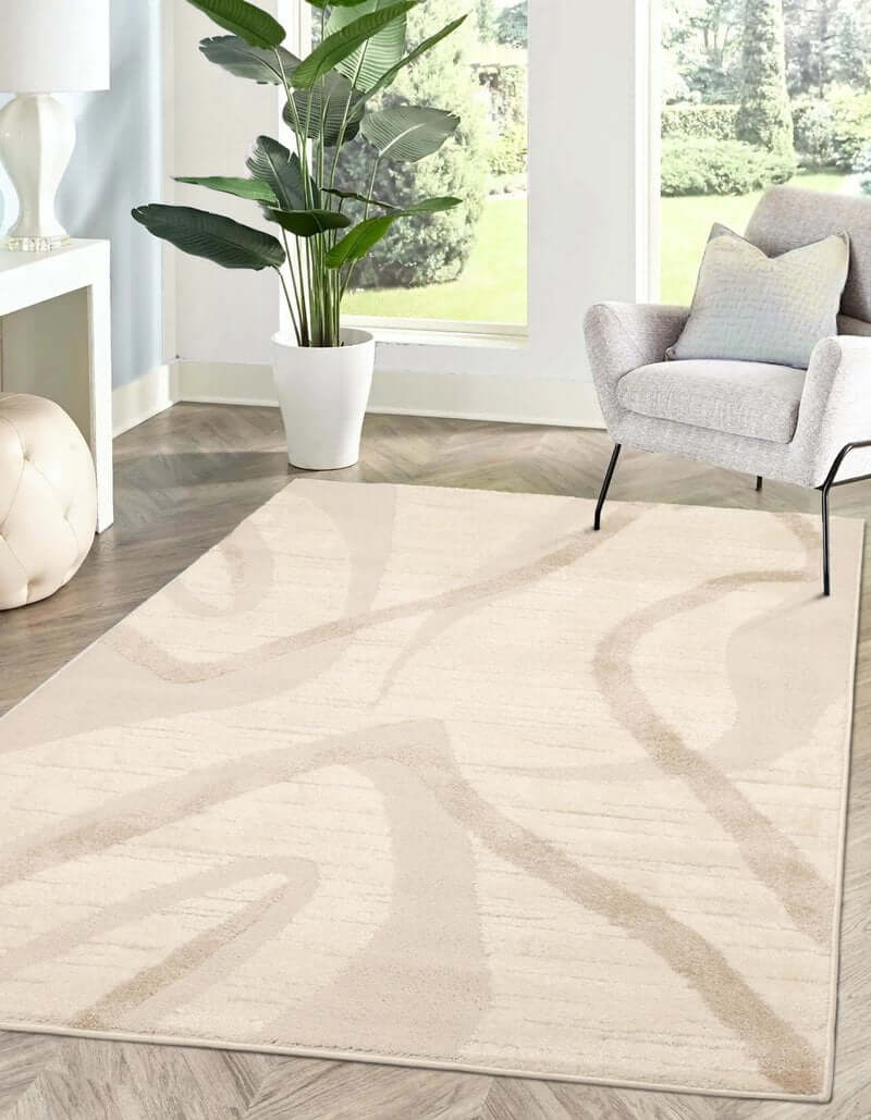Ava Pave Wave Illusion Rug – Cream Abstract - Joe’s Haven