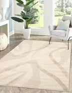Ava Pave Wave Illusion Rug – Cream Abstract - Joe’s Haven