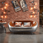 Aviator Airplane Tub Two Seater Sofa, Aluminum Loveseat - Joe’s Haven