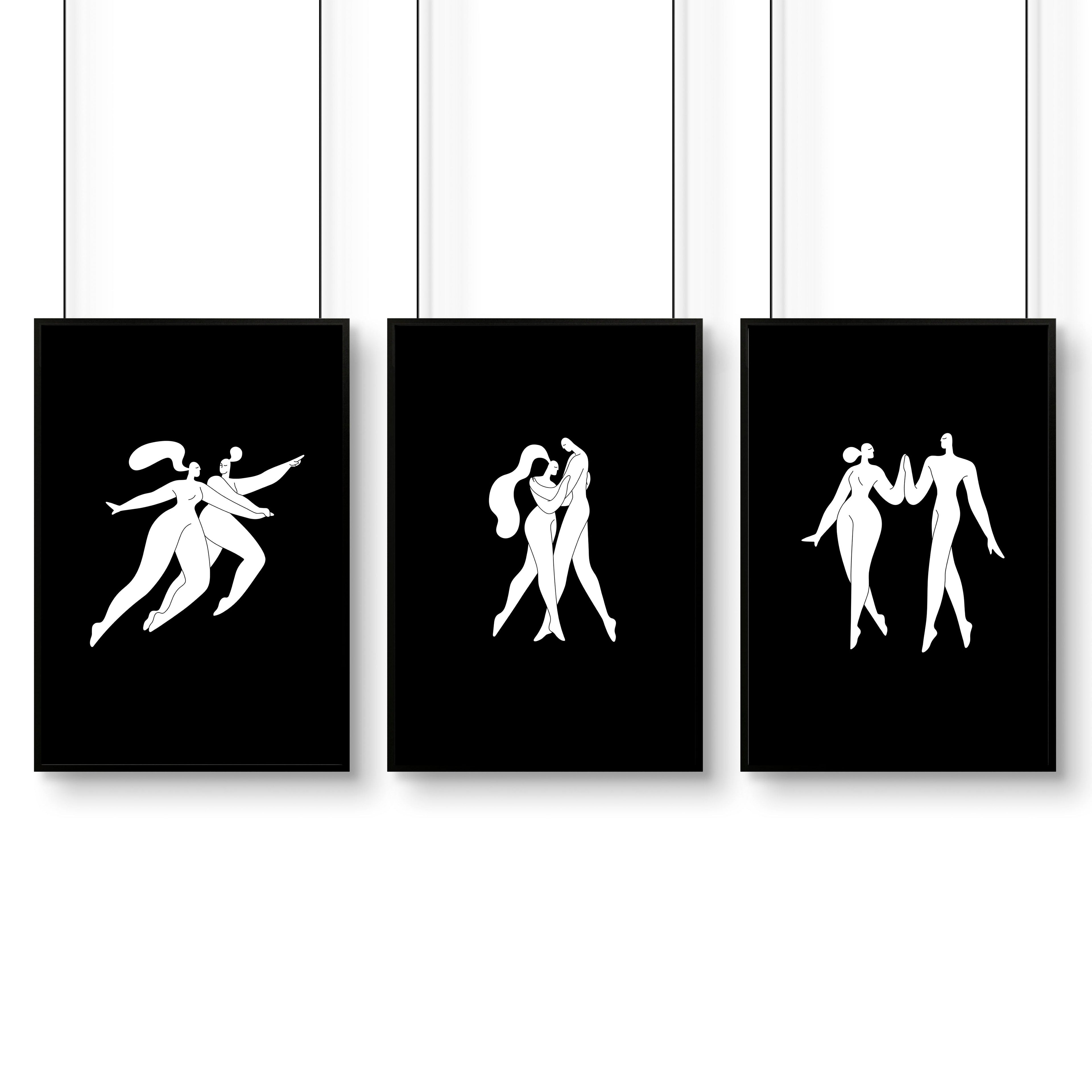 Bathroom Wall Hanging Art | Set of 3 Boho Women Wall art Prints