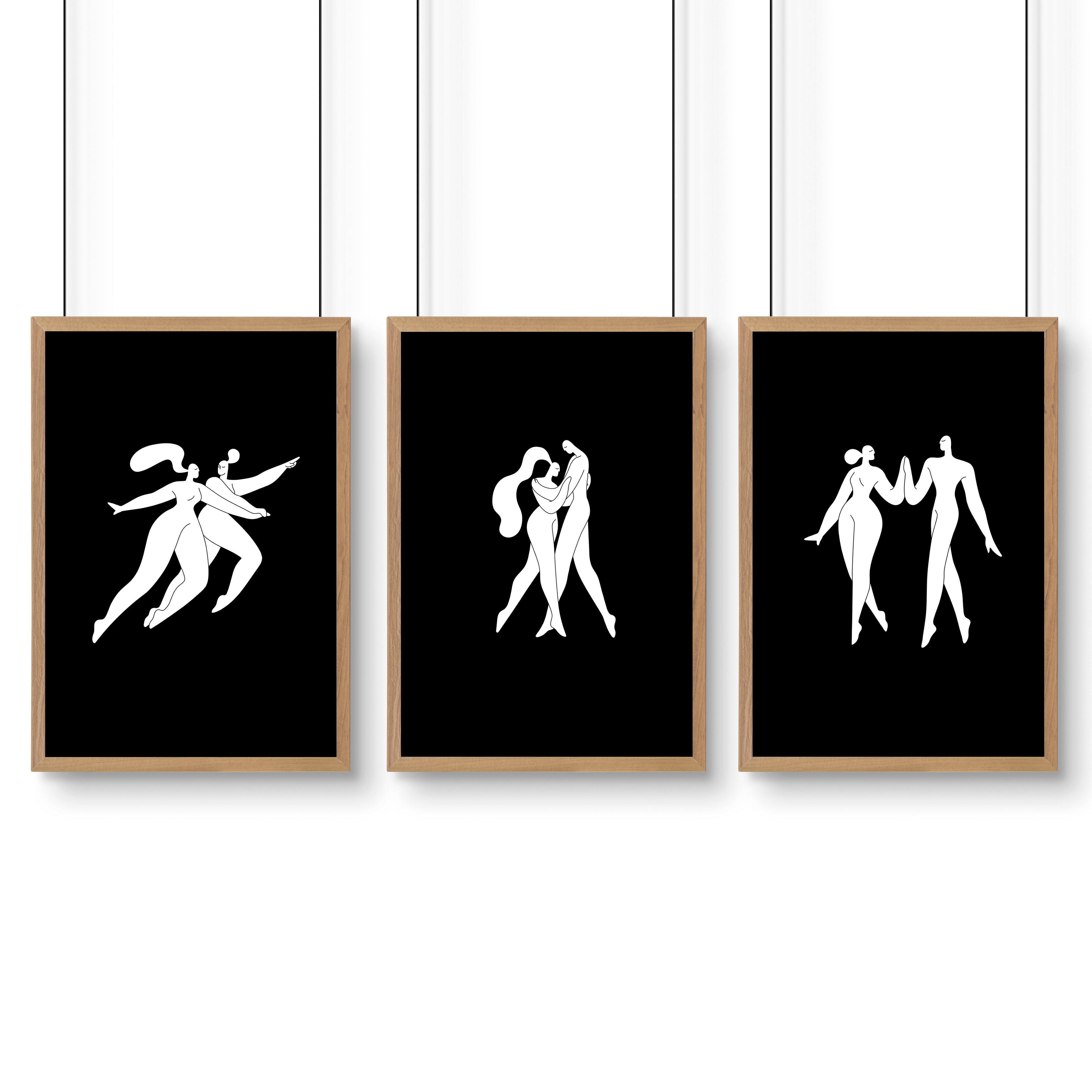 Bathroom Wall Hanging Art | Set of 3 Boho Women Wall art Prints