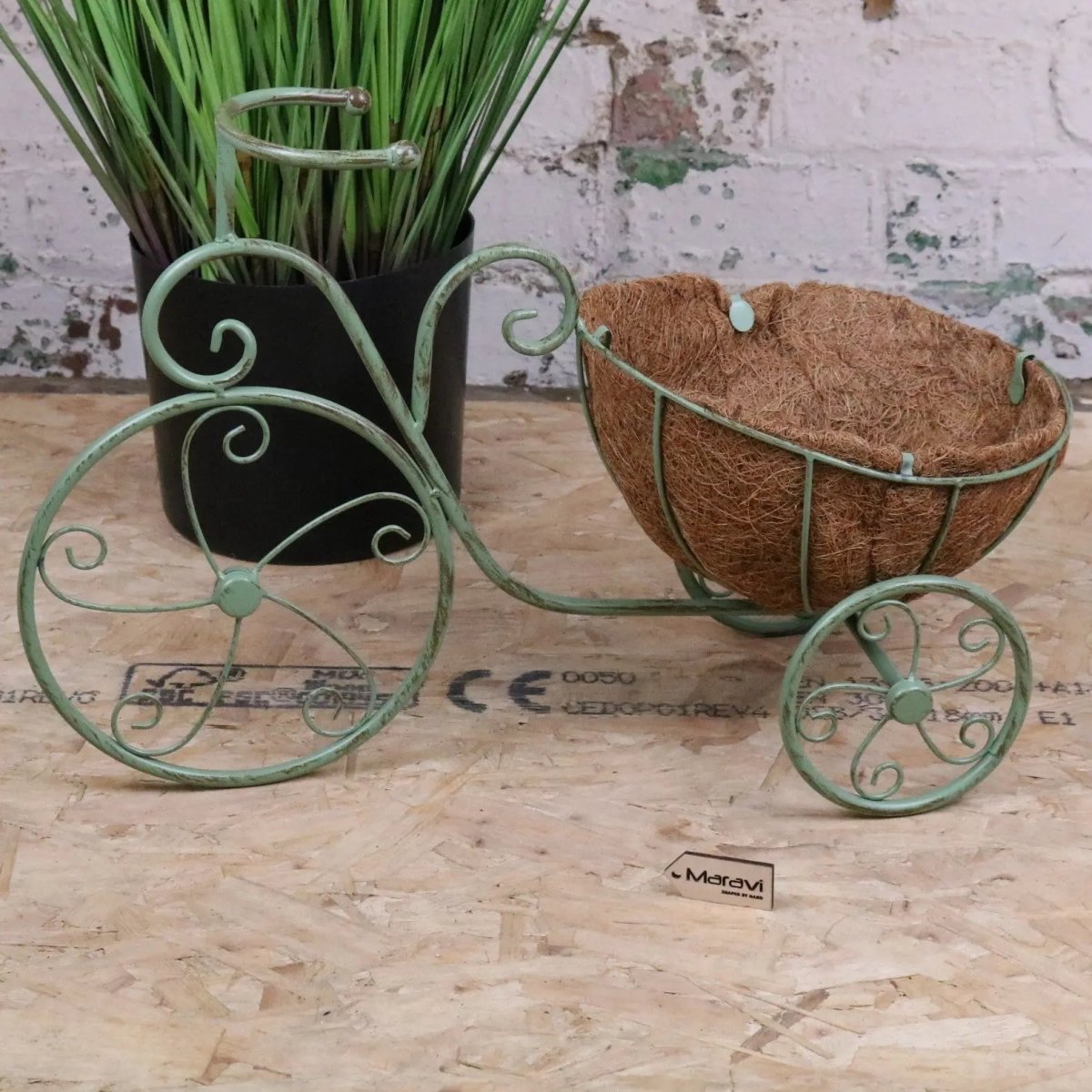 Bike Garden Planter Metal Vintage Green - Joe’s Haven