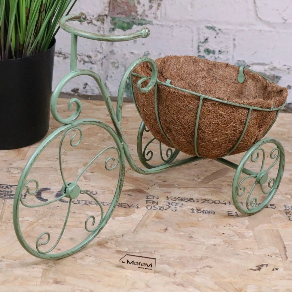 Bike Garden Planter Metal Vintage Green - Joe’s Haven