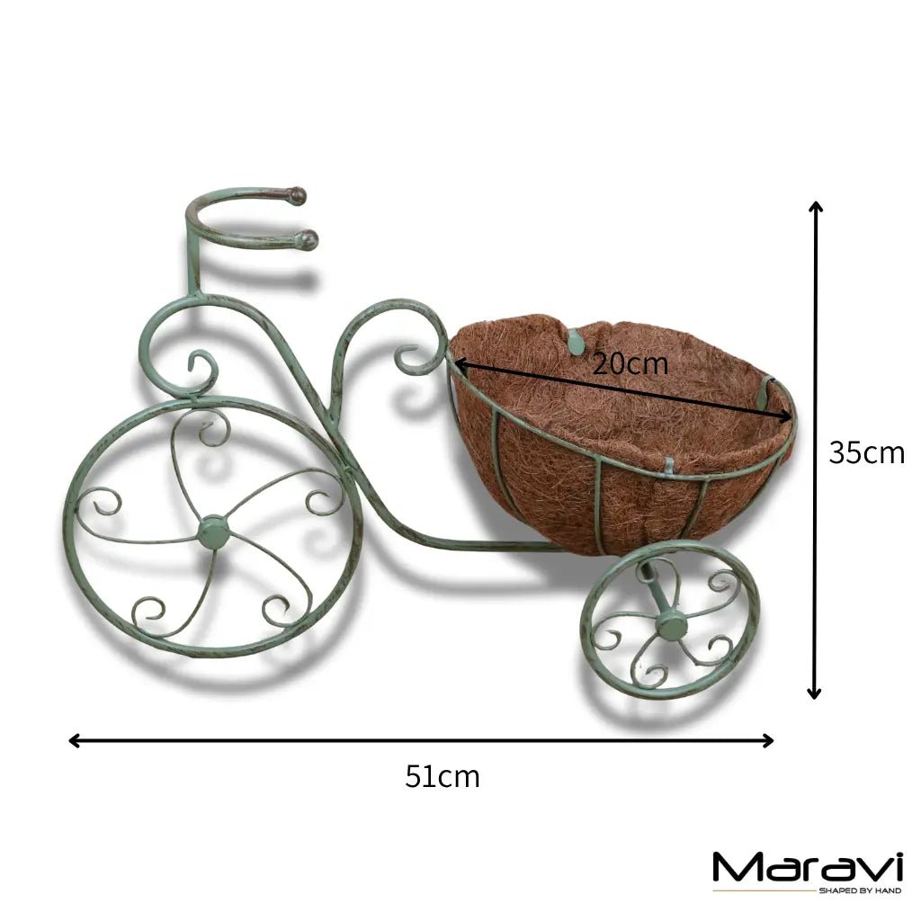 Bike Garden Planter Metal Vintage Green - Joe’s Haven