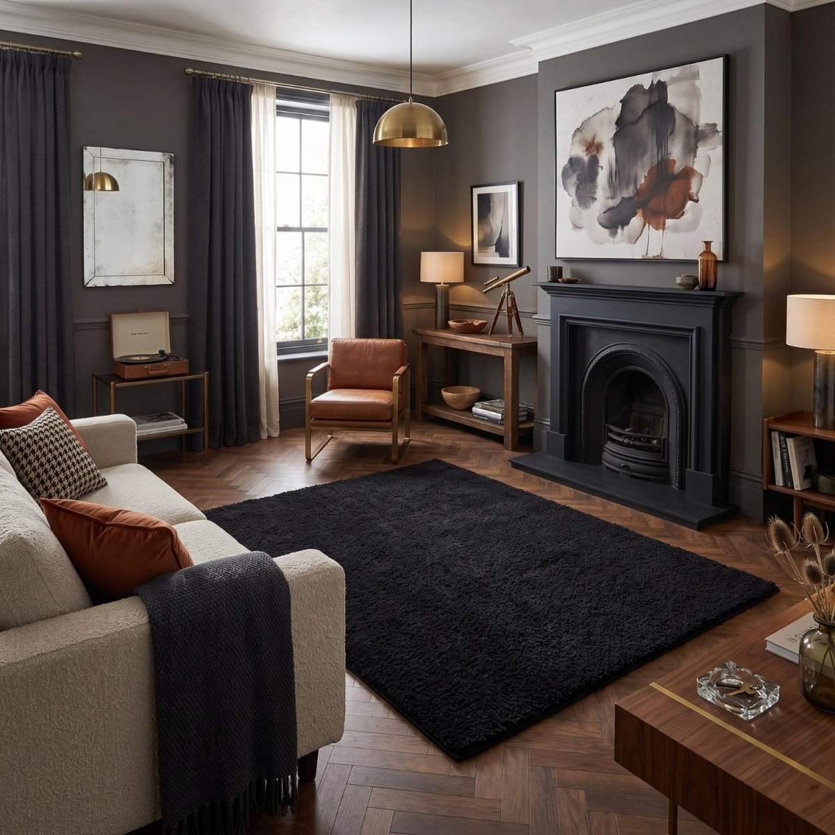 Myshaggy Solid Black Rug - Joe’s Haven