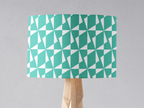 Turquoise and White Retro Geometric Lampshade, Ceiling or Table Lamp Shade - Joe’s Haven
