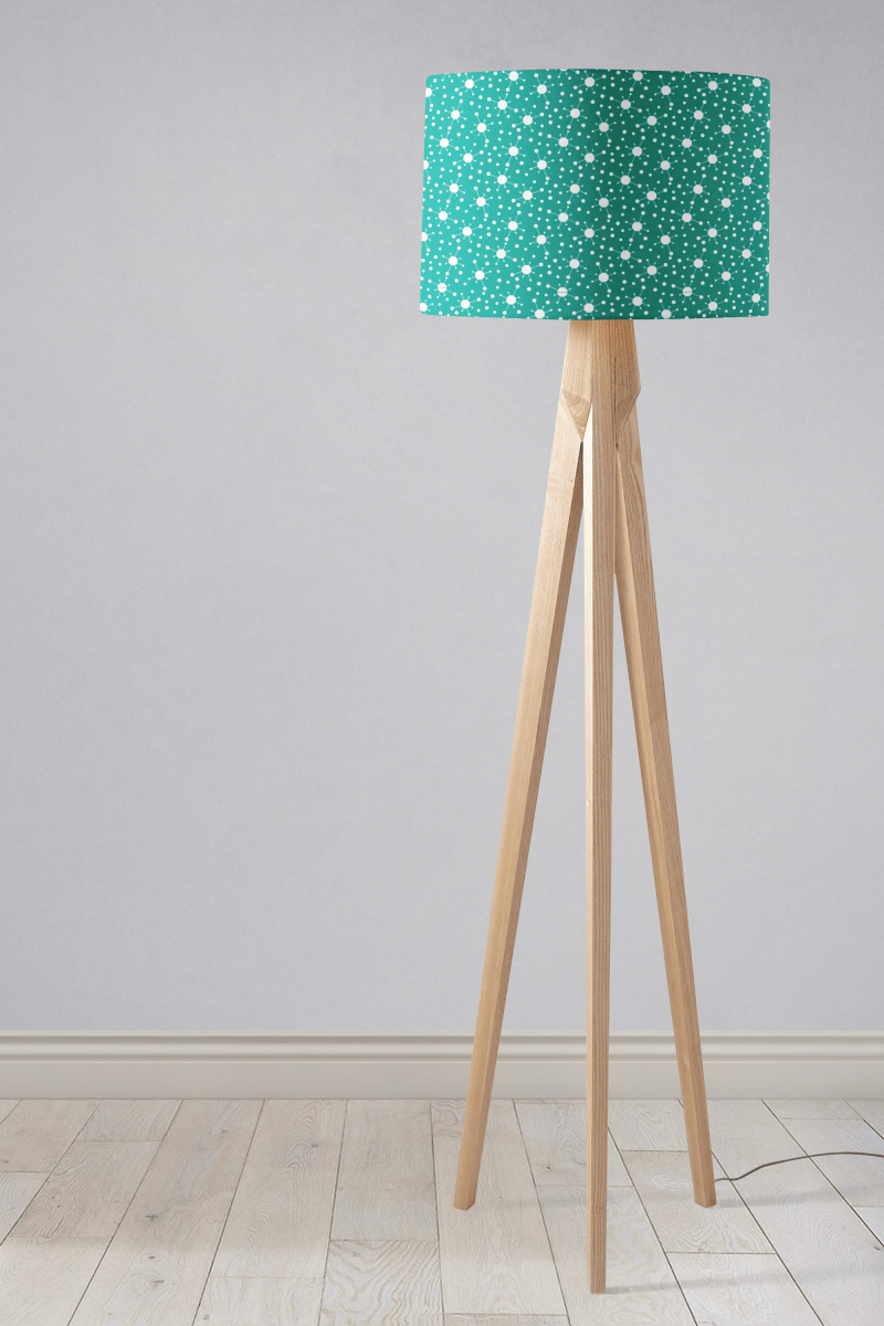 Turquoise and White Retro Lampshade, Ceiling or Table Lamp Shade - Joe’s Haven