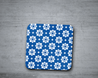 Blue and White Geometric Tiles Design Coaster, Table Decor Drinks Mat - Joe’s Haven