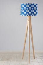 Blue and White Geometric Tiles Design Lampshade, Ceiling or Table Lamp Shade - Joe’s Haven