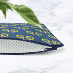 Dark Blue Bicycle Print Makeup Bag - Handmade Cosmetic Pouch with Water - Resistant Lining - Joe’s Haven