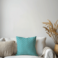 Turquoise and White Modern Geometric Cushion Cover – Blue Cotton Cushion Cover - Joe’s Haven