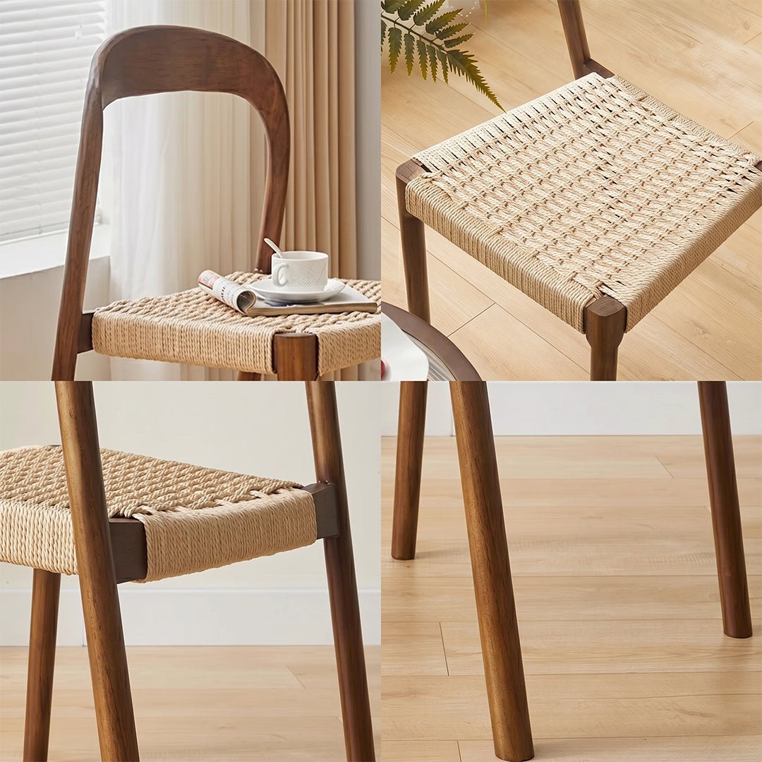 Bonnie Dining Chair, Rattan & Solid Wood - Joe’s Haven