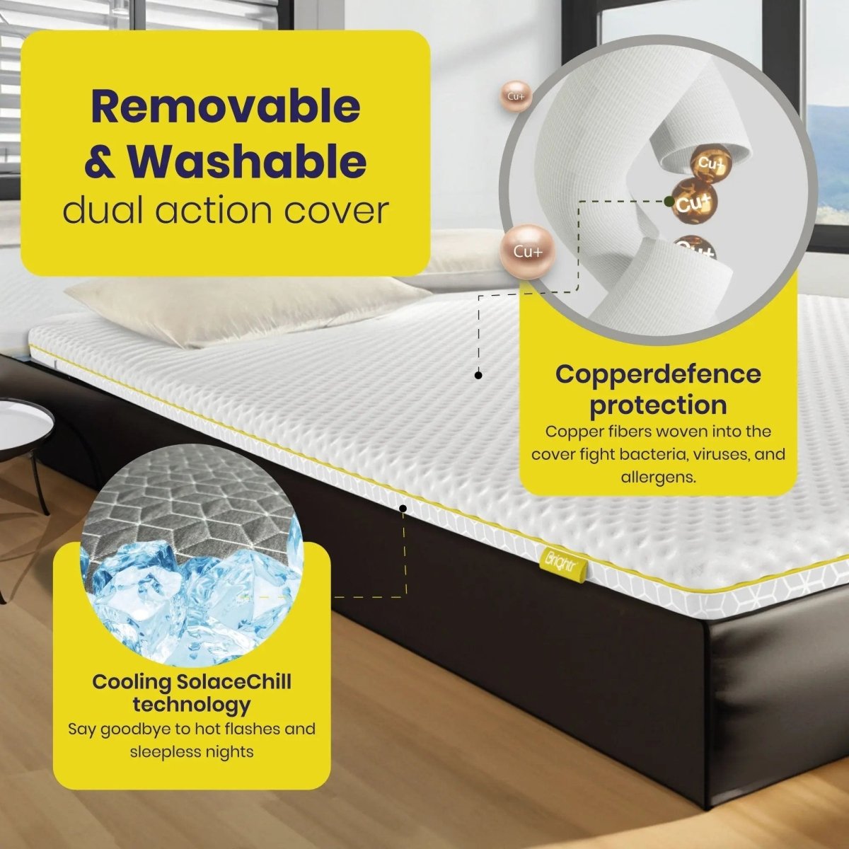 Brightr® Aurora 2 in 1 Memory Foam mattress topper - Joe’s Haven