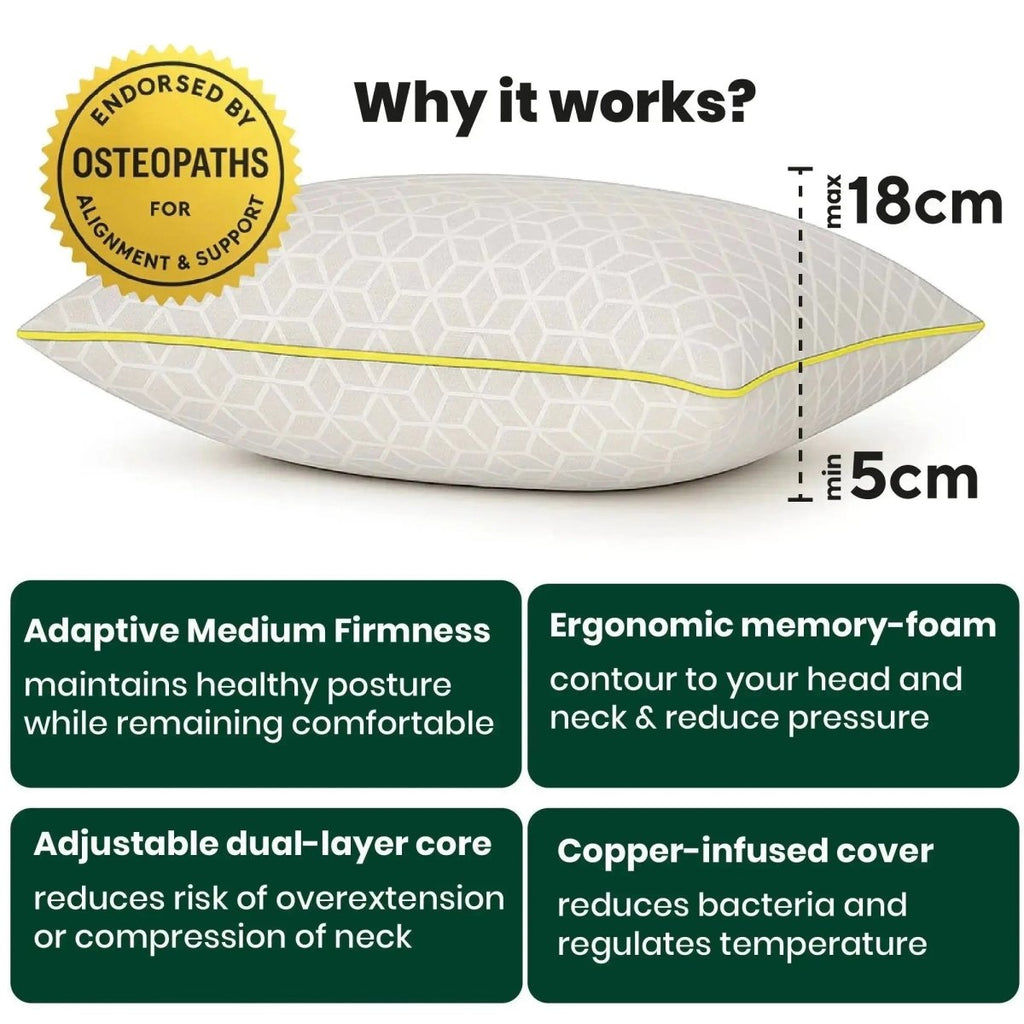 Brightr® Luna adjustable memory foam pillow bundle - Joe’s Haven