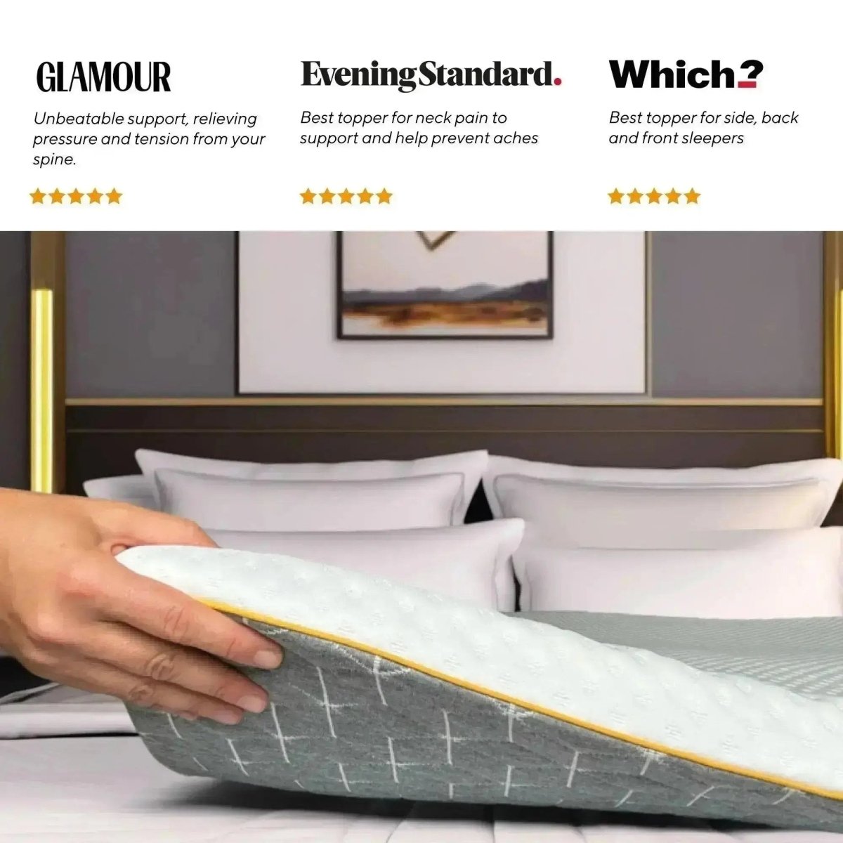 Brightr® Aurora Deluxe 2 in 1 Memory Foam mattress topper - Joe’s Haven