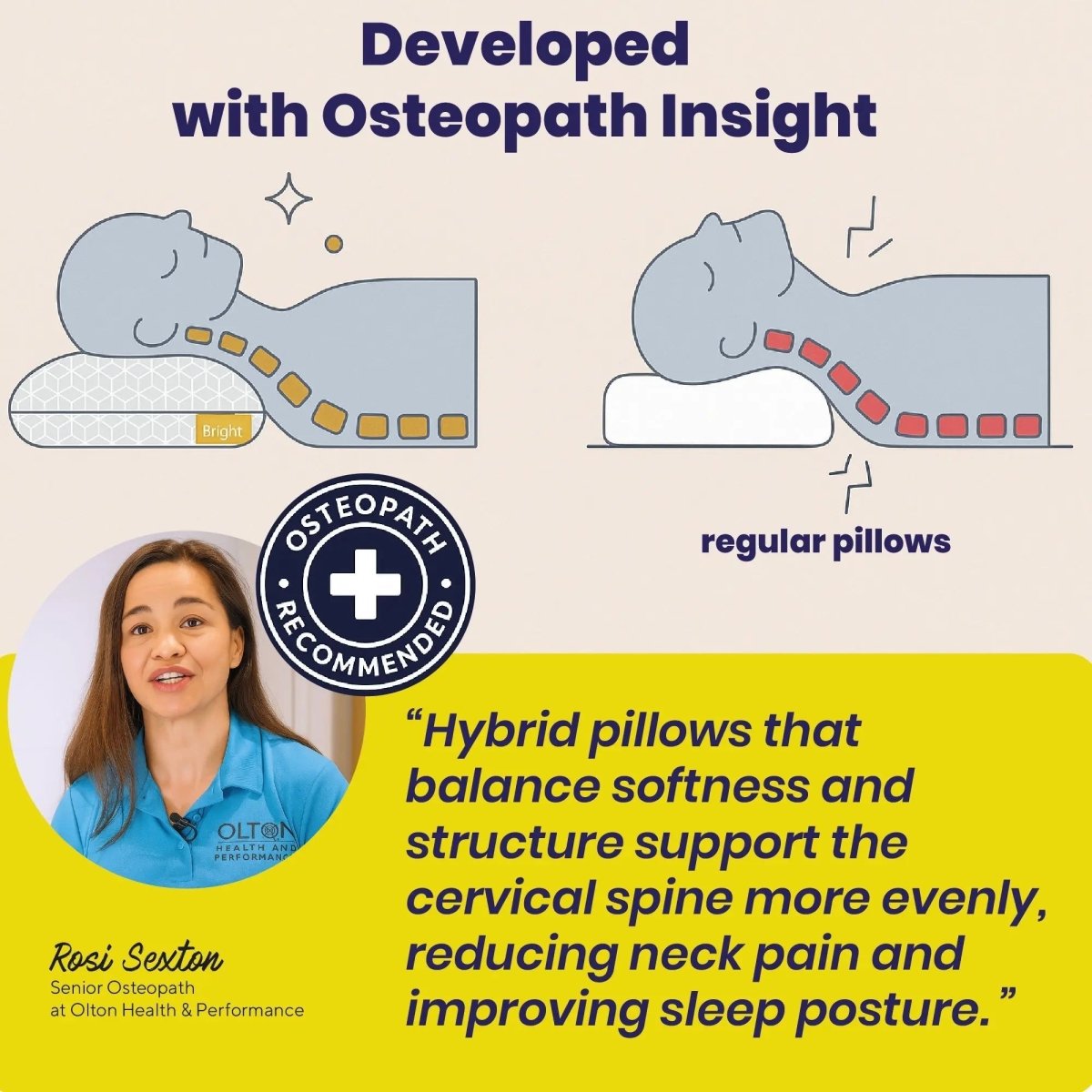 Brightr® Stella Hybrid Adjustable Pillow | Best pillow For Neck Pains - Joe’s Haven