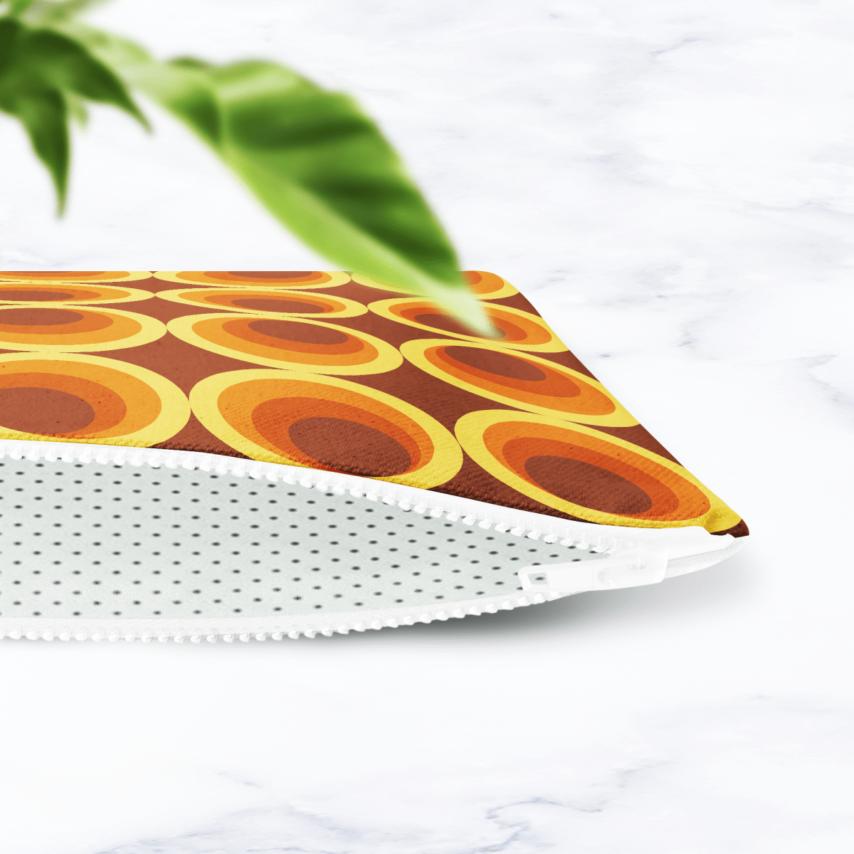 Dark Brown Retro Geometric Make Up bag - Joe’s Haven