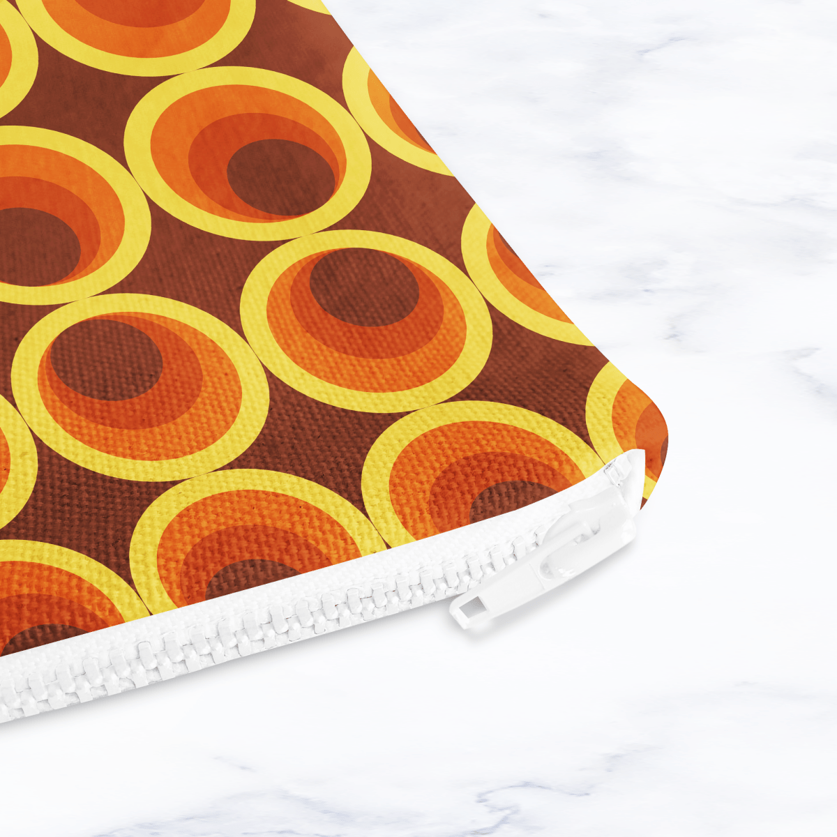 Dark Brown Retro Geometric Make Up bag - Joe’s Haven