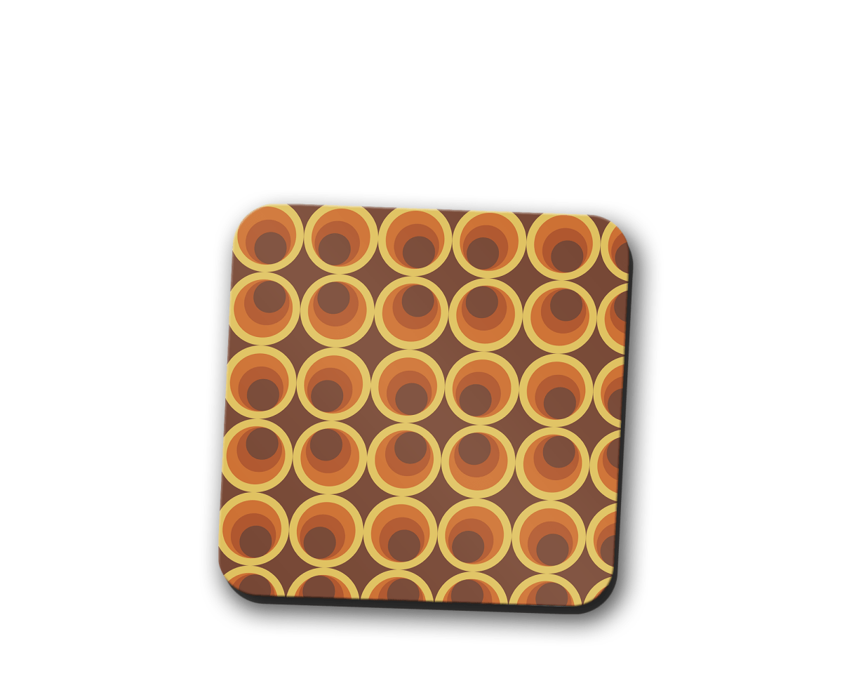 Brown Retro Geometric Placemats, Set of 4 or Set of 6 - Joe’s Haven