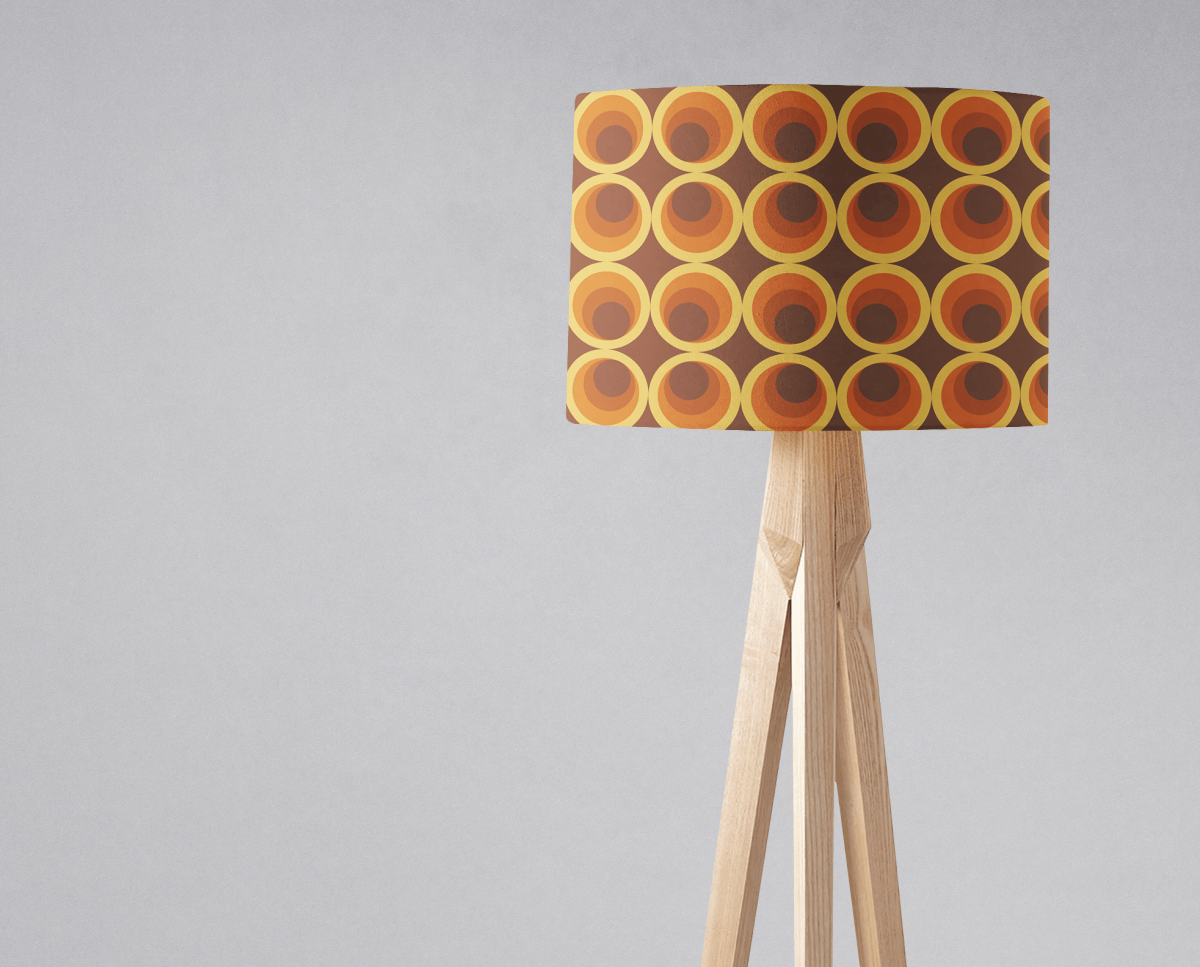 Dark Brown Retro 1970's Design Lampshade, Ceiling or Table Lamp Shade - Joe’s Haven