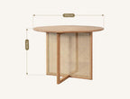 Bruce Rattan Dining Table, Light Oak, Round - Joe’s Haven