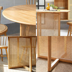 Bruce Rattan Dining Table, Light Oak, Round - Joe’s Haven