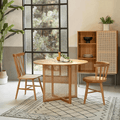 Bruce Rattan Dining Table, Light Oak, Round - Joe’s Haven