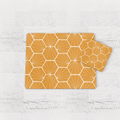 Butter Yellow Geometric Hexagons Placemats, Set of 4 or Set of 6 - Joe’s Haven