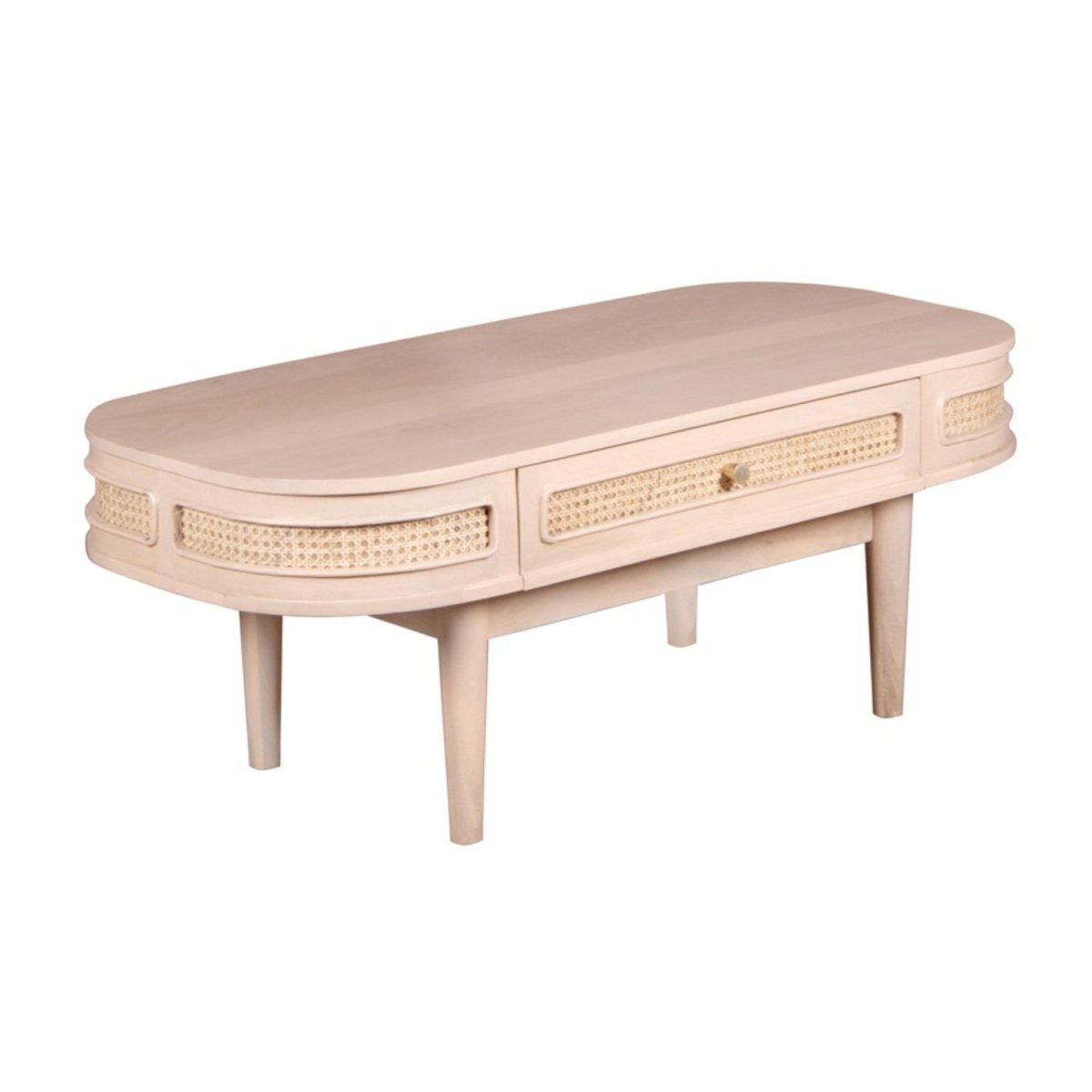 Chester Cane And Wood 1 Drawer Coffee Table - Joe’s Haven